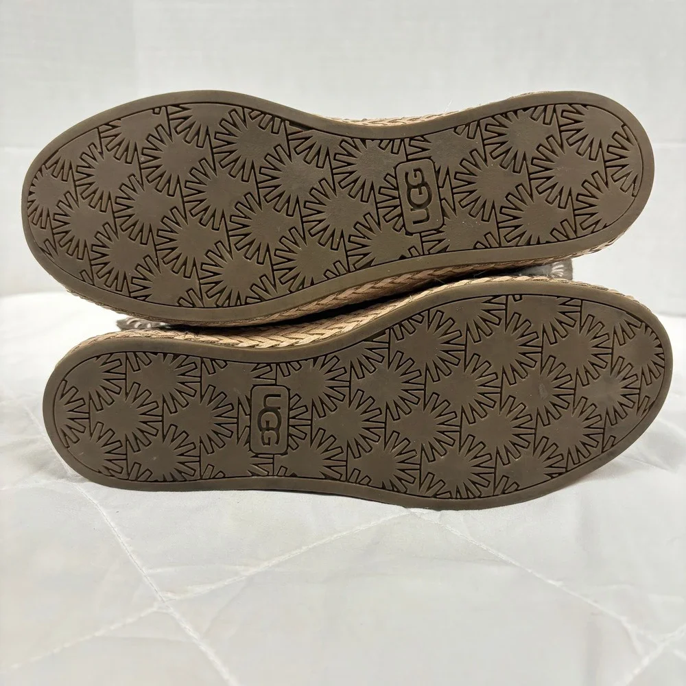 UGG Suede Ankle Boots Womens 7 Brown Back Zip Moccasins Braided Trim Casual Boho